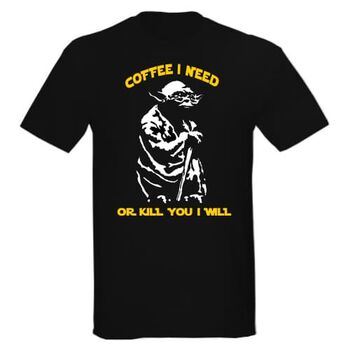 T-Shirt Yoda - Coffee I need | T-Shirts & Hoodies στο Gadget Box