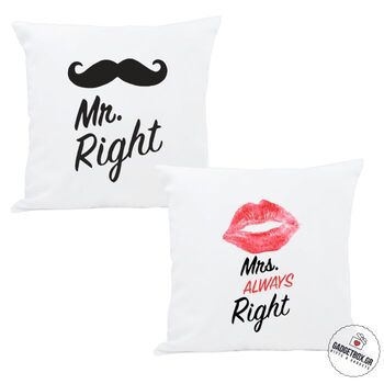 Μαξιλάρια Mr Right και Mrs Always Right σετ 2 μαξιλάρια | Είδη Σπιτιού στο Gadget Box
