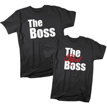 T Shirts για Ζευγάρια The Boss and The real Boss | T-Shirts & Hoodies στο Gadget Box