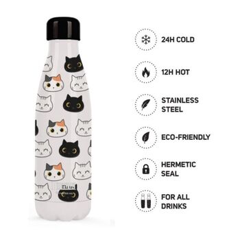 Μπουκάλι Θερμός για Ζεστό/Κρύο Γάτες | Κούπες στο Gadget Box