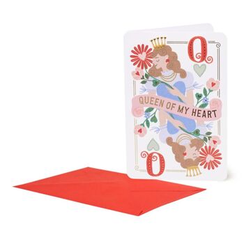 Ευχετήρια κάρτα Queen of my Heart για ερωτευμένους | Δώρα για ερωτευμένους στο Gadget Box